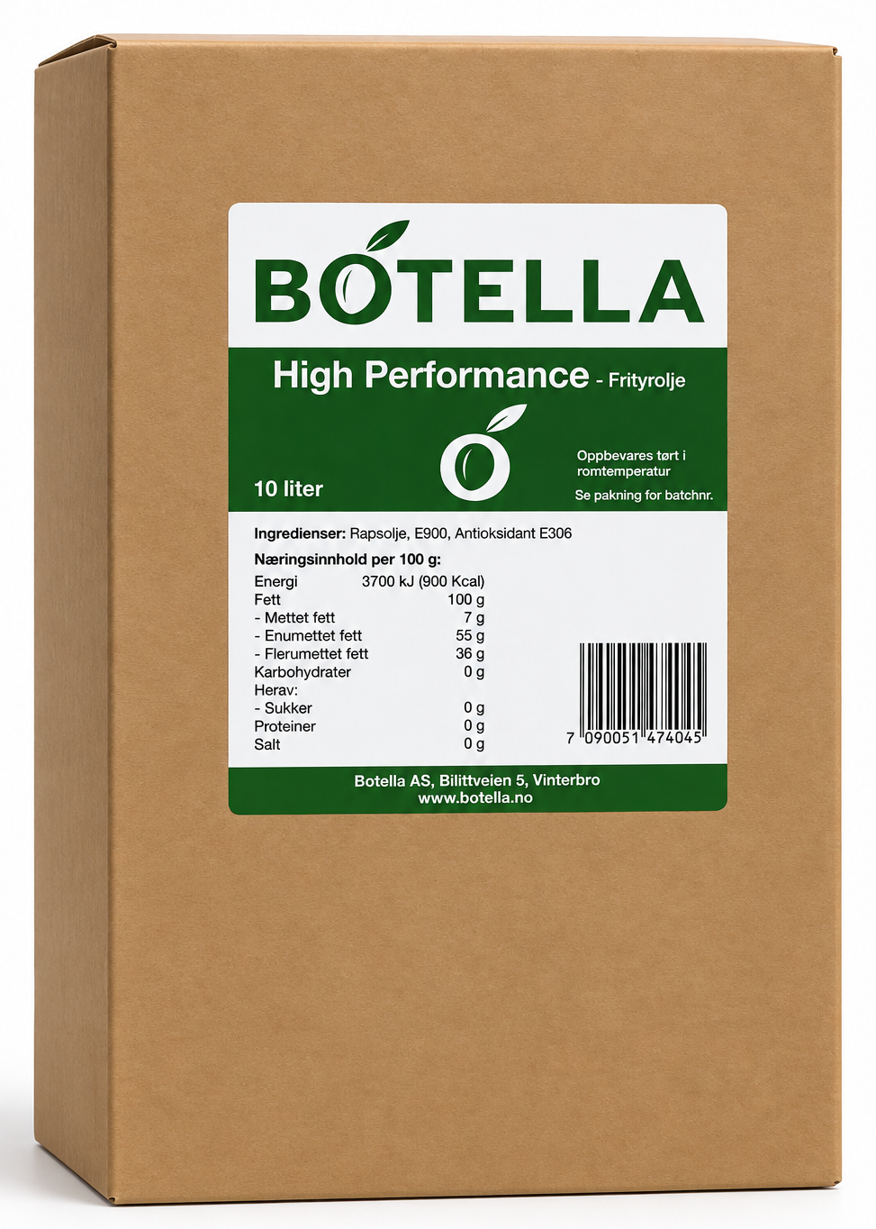 Botella High performance frityrolje - Bag in box 10 liter